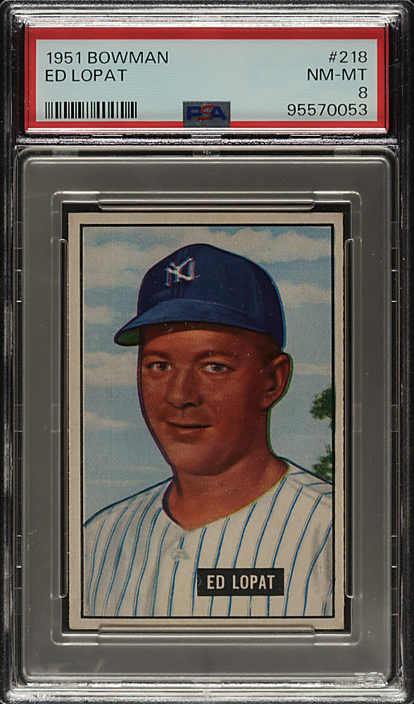 1951 Bowman #218 Ed Lopat PSA NM-MT 8