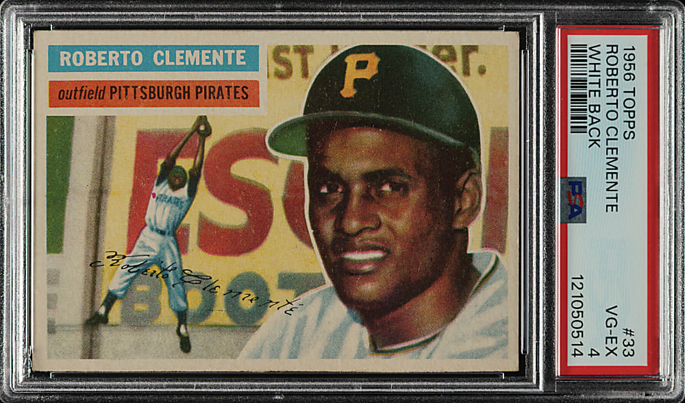 1956 Topps #33 Roberto Clemente White Back PSA VG-EX 4