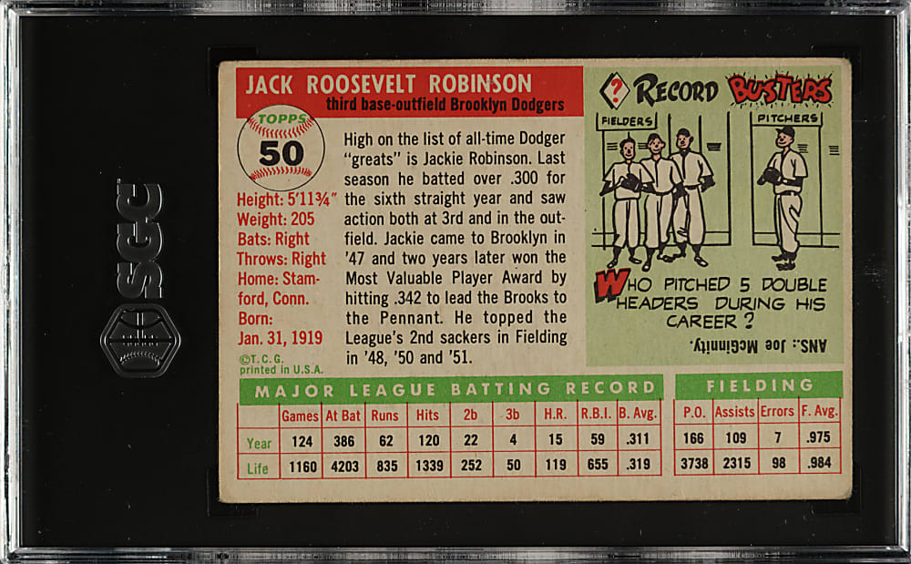 1955 Topps #50 Jackie Robinson SGC GOOD 2