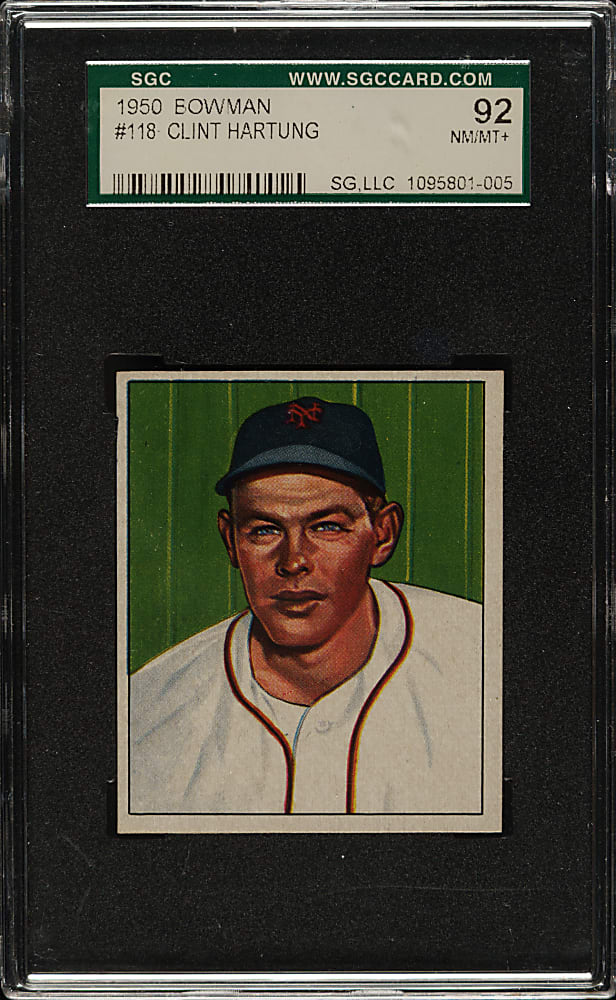1950 Bowman #118 Clint Hartung SGC NM/MT+ 92