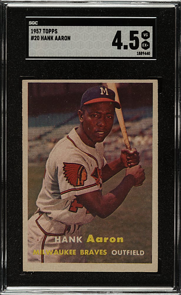 1957 Topps #20 Hank Aaron SGC VG/EX+ 4.5