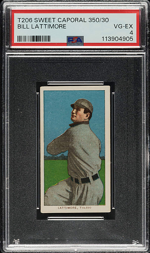 1909-1911 T206 White Border Bill Lattimore PSA VG-EX 4
