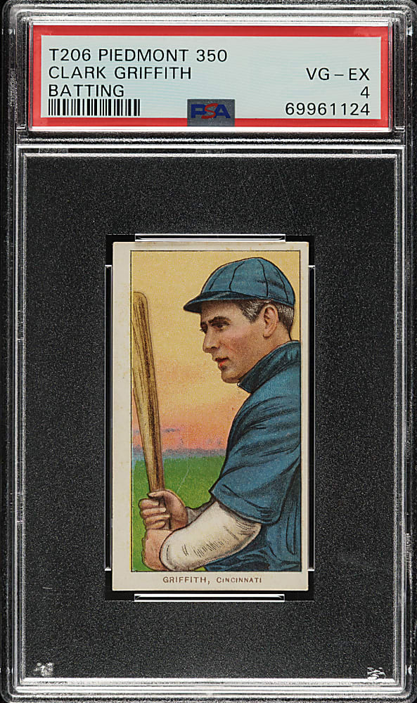 1909-1911 T206 White Border Clark Griffith Batting PSA VG-EX 4