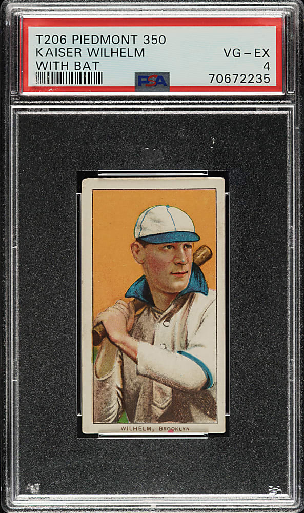 1909-1911 T206 White Border Kaiser Wilhelm with Bat PSA VG-EX 4