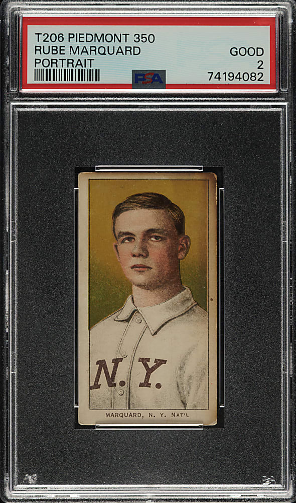 1909-1911 T206 White Border Rube Marquard Portrait PSA GOOD 2
