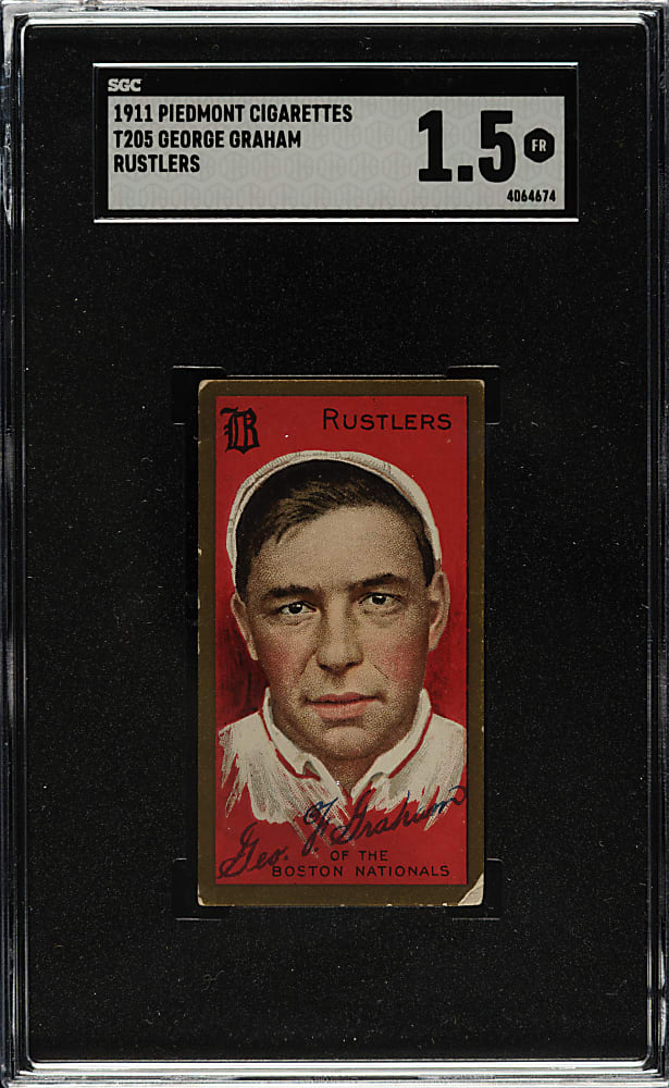 1911 T205 Gold Border George Graham Rustlers SGC FAIR 1.5
