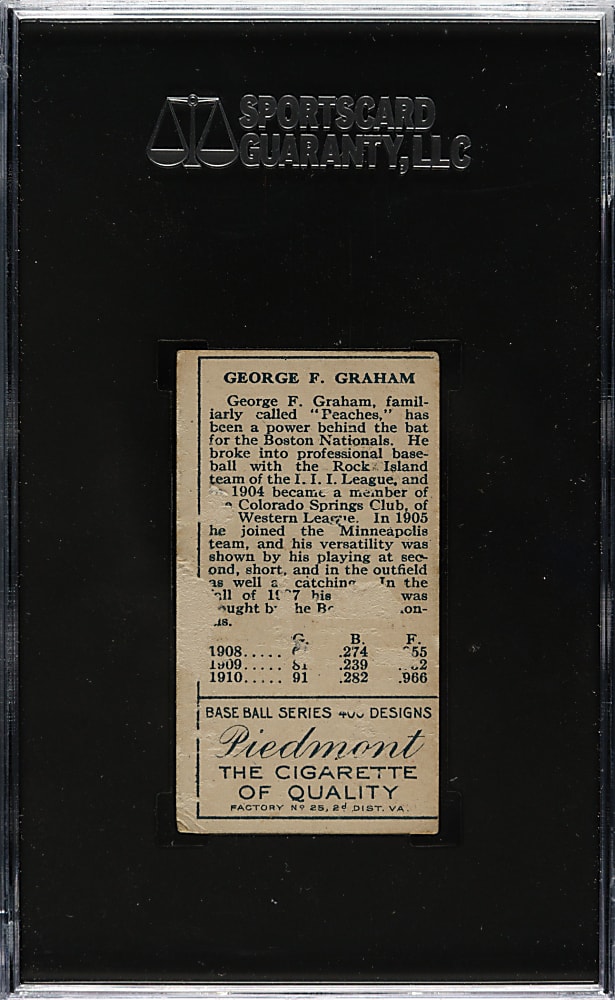 1911 T205 Gold Border George Graham Rustlers SGC FAIR 1.5