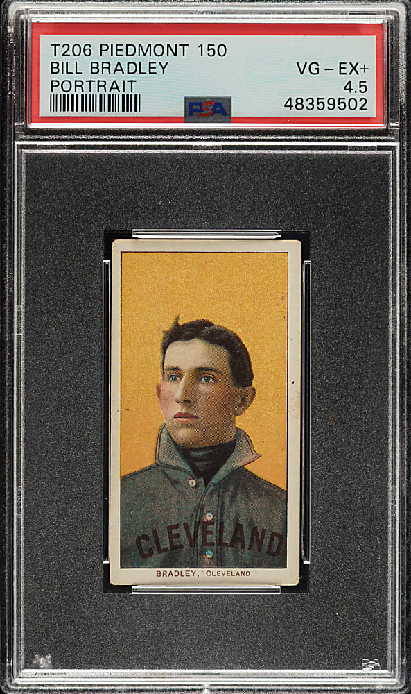 1909-1911 T206 White Border Bill Bradley Portrait PSA VG-EX+ 4.5