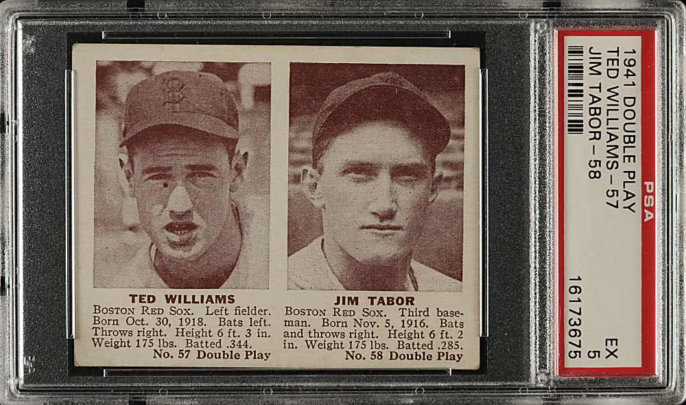 1941 R330 Double Play #57/58 Ted Williams/Tabor PSA EX 5