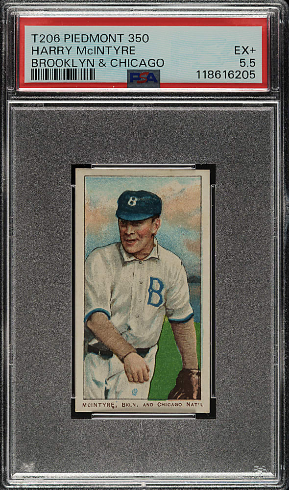 1909-1911 T206 White Border Harry McIntyre Brooklyn & Chicago PSA EX+ 5.5