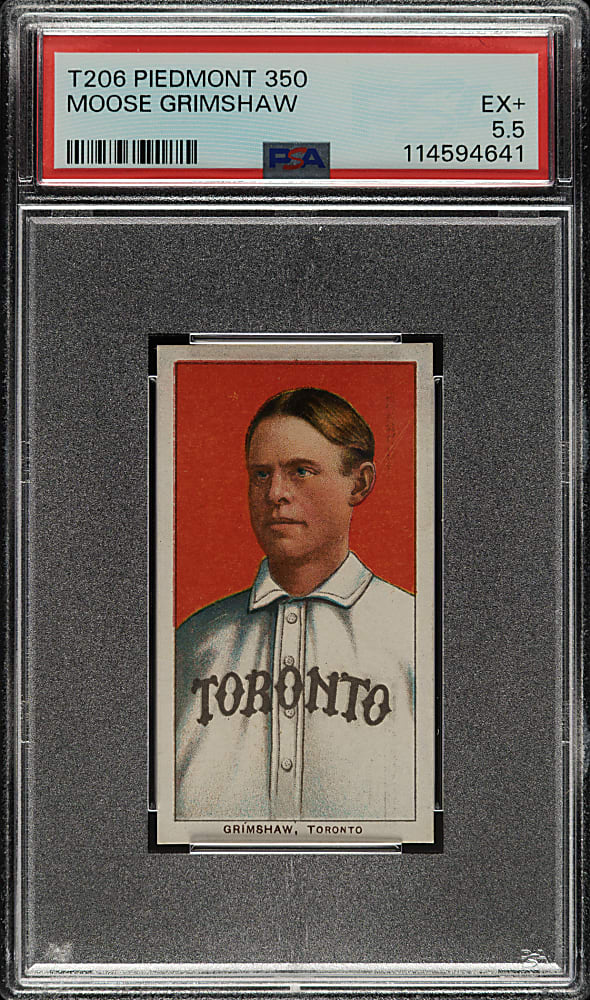 1909-1911 T206 White Border Moose Grimshaw PSA EX+ 5.5