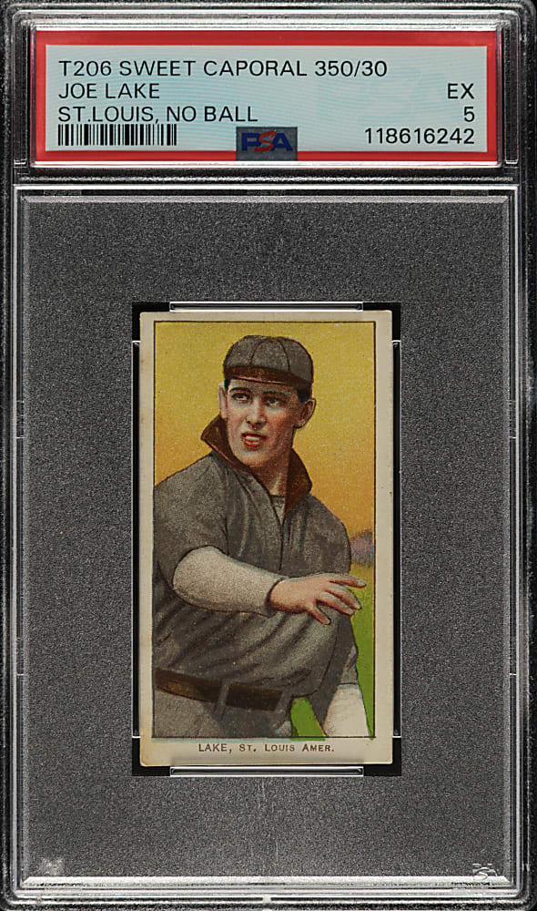 1909-1911 T206 White Border Joe Lake St. Louis, No Ball in Hand PSA EX 5