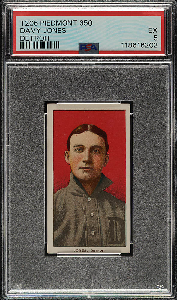 1909-1911 T206 White Border Davy Jones PSA EX 5