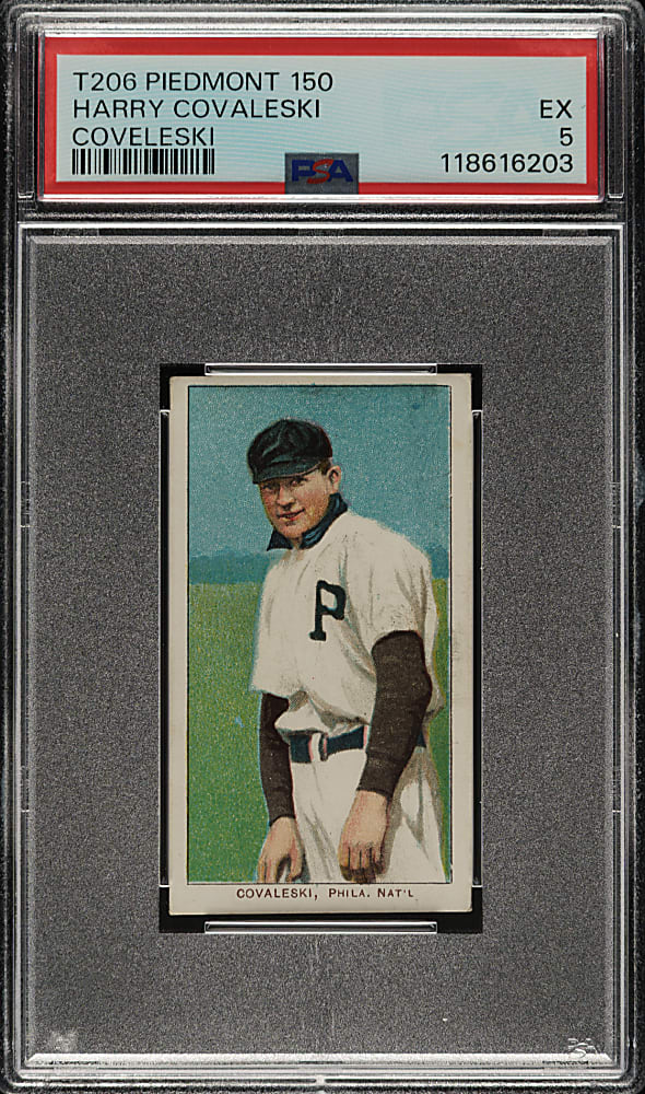 1909-1911 T206 White Border Harry Covaleski PSA EX 5