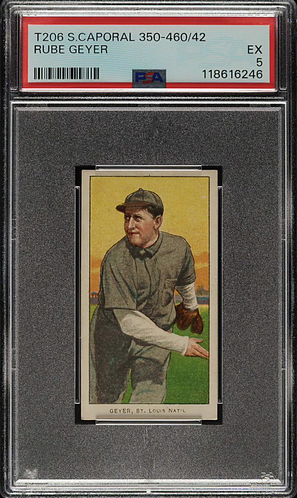1909-1911 T206 White Border Rube Geyer PSA EX 5