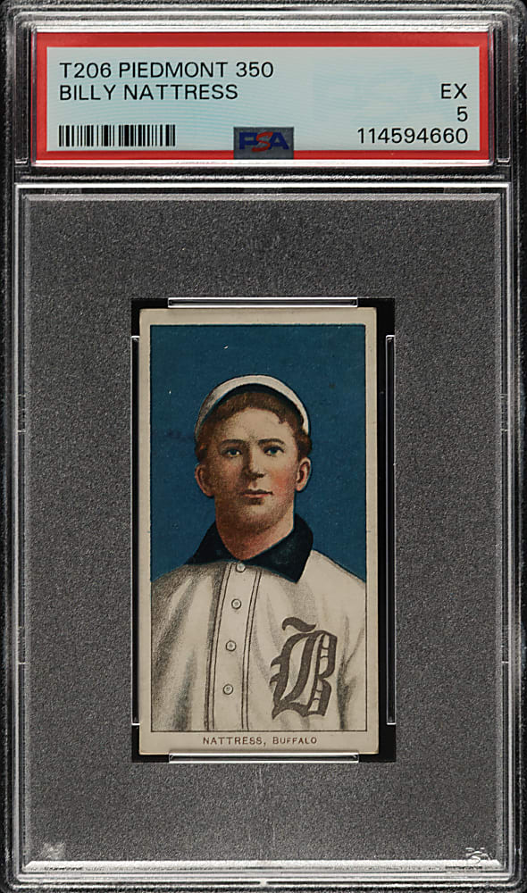 1909-1911 T206 White Border Billy Nattress PSA EX 5