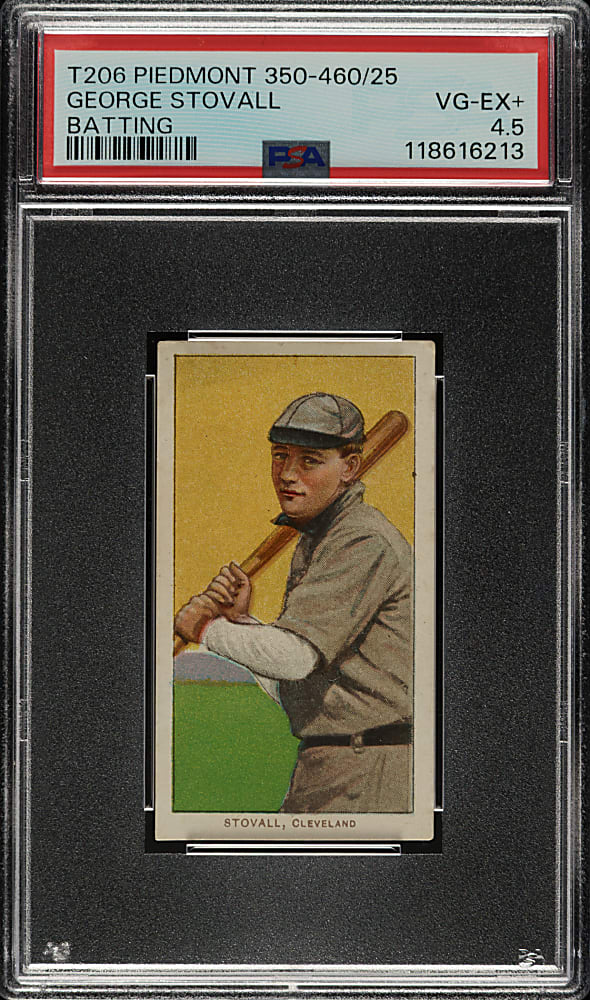 1909-1911 T206 White Border George Stovall Batting PSA VG-EX+ 4.5