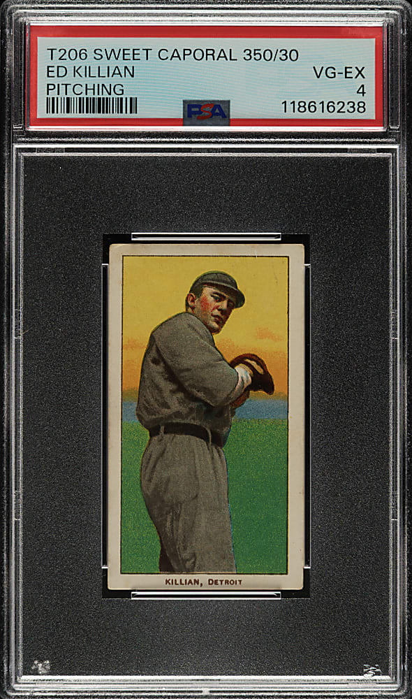 1909-1911 T206 White Border Ed Killian Pitching PSA VG-EX 4