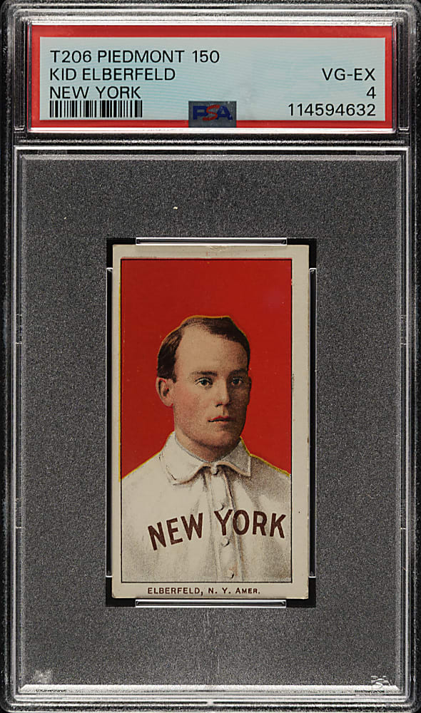 1909-1911 T206 White Border Kid Elberfeld Portrait New York PSA VG-EX 4