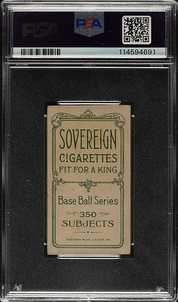 1909-1911 T206 White Border Phil Poland PSA VG+ 3.5 - Sovereign 350 Back