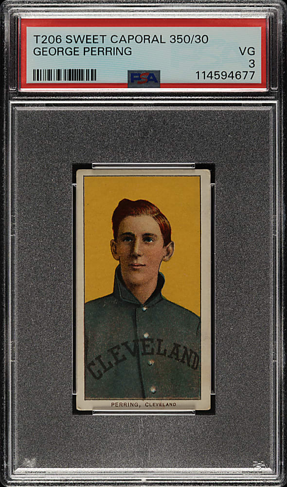 1909-1911 T206 White Border George Perring PSA VG 3