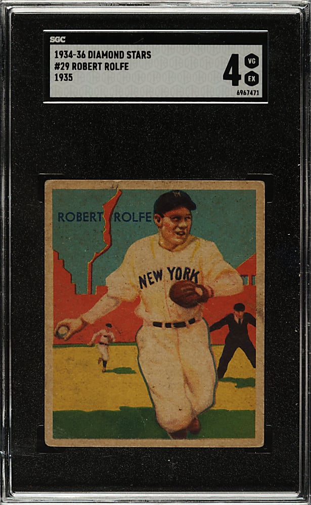 1934-1936 R327 Diamond Stars #29 Red Rolfe SGC VG/EX 4