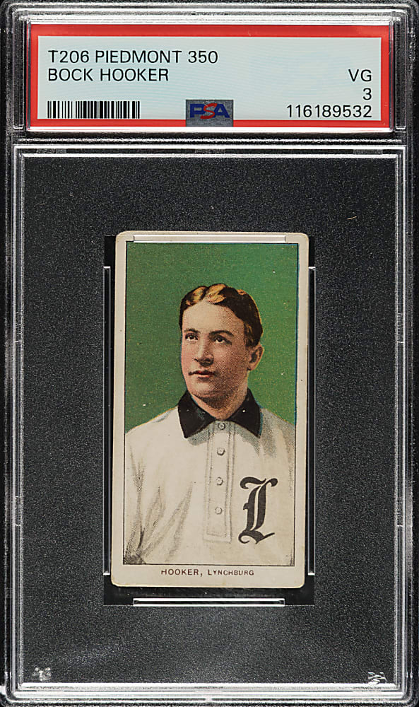 1909-1911 T206 White Border Bock Hooker Southern Leaguer PSA VG 3