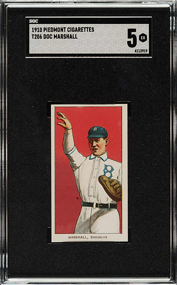 1909-1911 T206 White Border Doc Marshall SGC EX 5