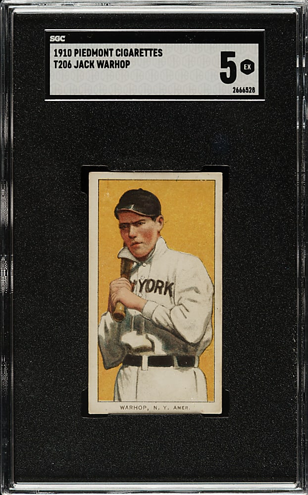 1909-1911 T206 White Border Jack Warhop SGC EX 5