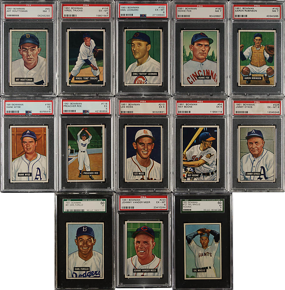 1951 Bowman PSA- and SGC-Graded Collection (17)