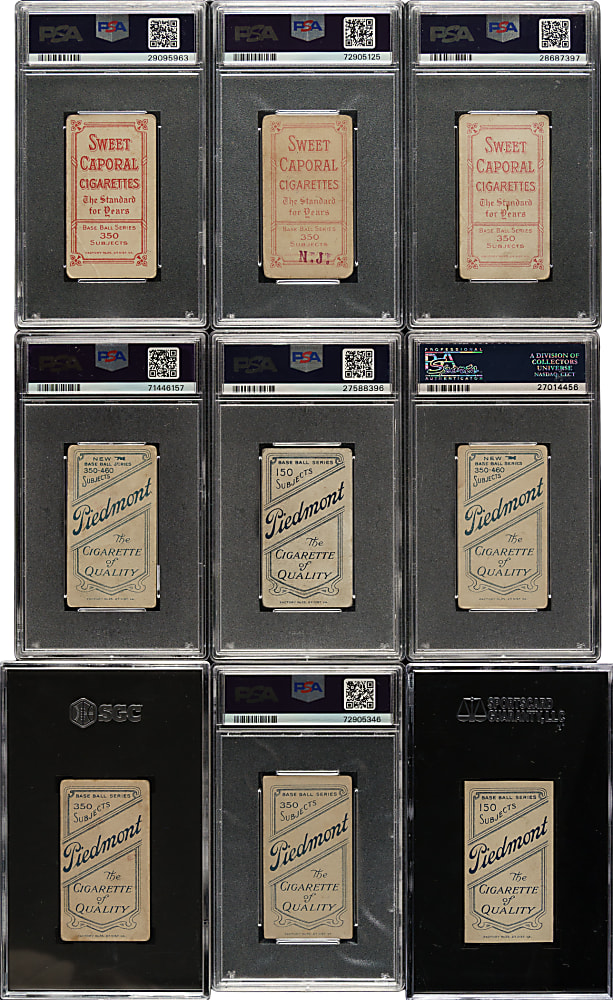 1909-1911 T206 White Border PSA- and SGC-Graded Collection (9)