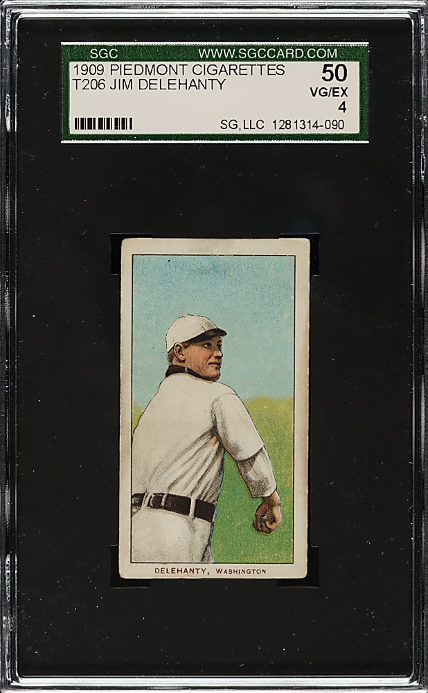 1909-1911 T206 White Border Jim Delehanty SGC VG/EX 50
