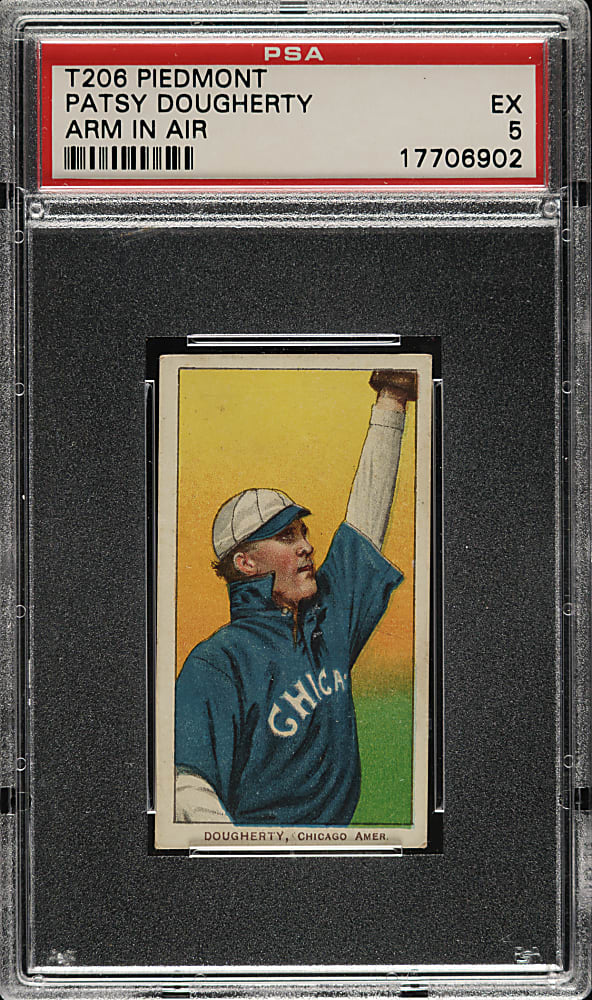 1909-1911 T206 White Border Patsy Dougherty Arm In Air PSA EX 5