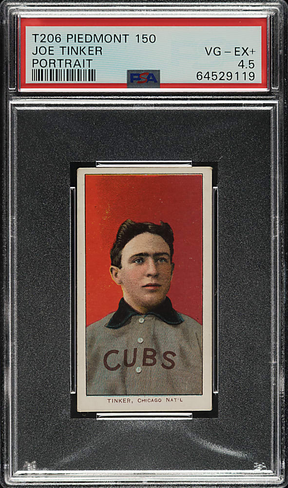 1909-1911 T206 White Border Joe Tinker Portrait PSA VG-EX+ 4.5