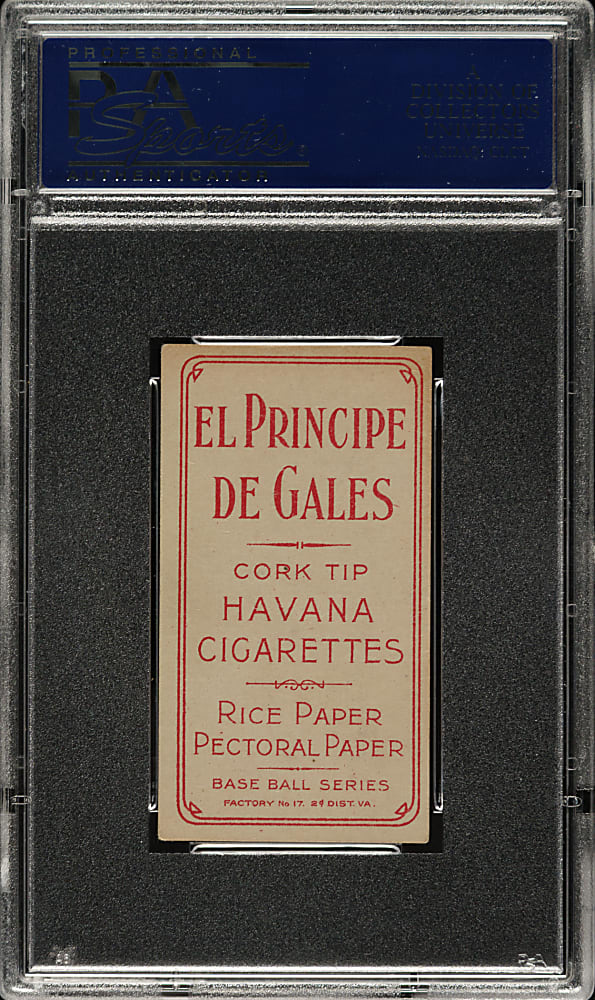 1909-1911 T206 White Border Dick Hoblitzell PSA EX 5 - El Principe De Gales Back