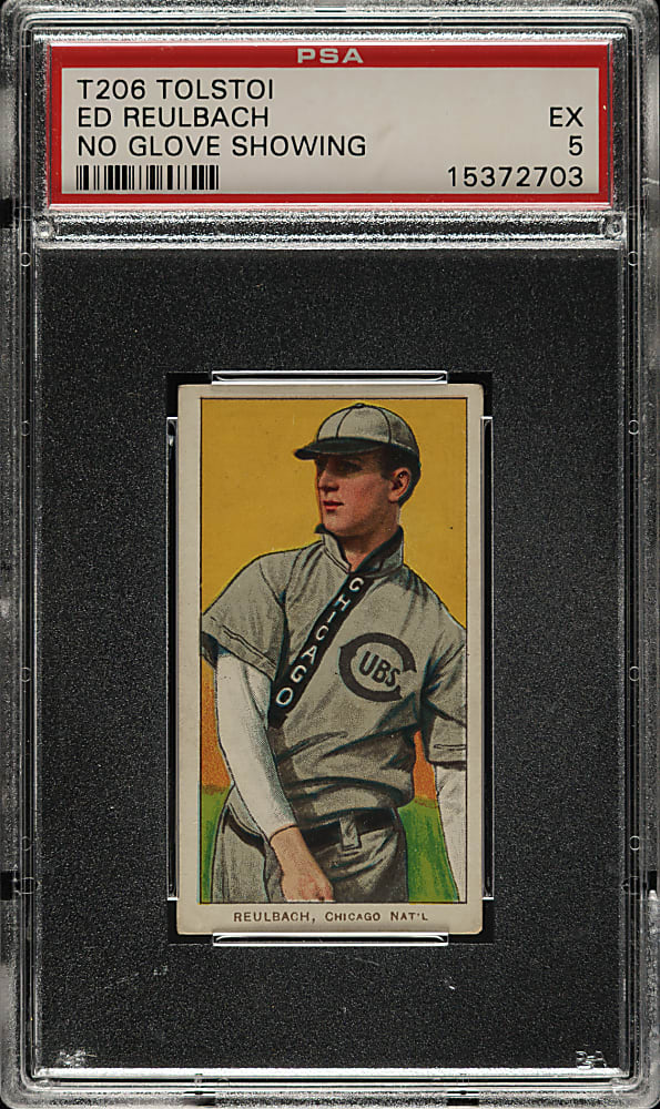 1909-1911 T206 White Border Ed Reulbach No Glove Showing PSA EX 5 - Tolstoi Back