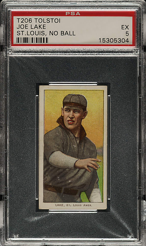 1909-1911 T206 White Border Joe Lake St. Louis, No Ball in Hand PSA EX 5 - Tolstoi Back