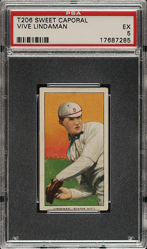 1909-1911 T206 White Border Vive Lindaman PSA EX 5
