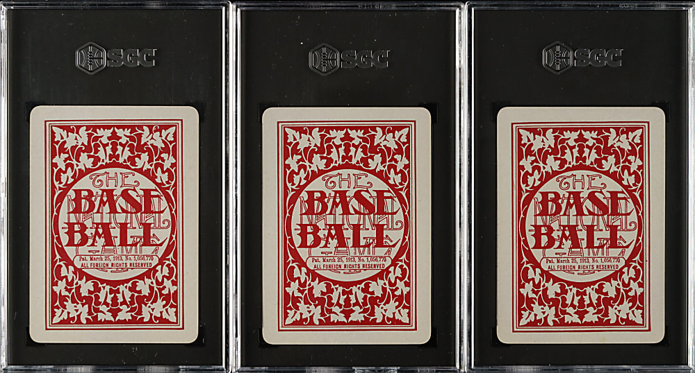 1913 WG5 National Game SGC-Graded Trio: Larry McLean, Marty O'Toole and Runner Looking Backward