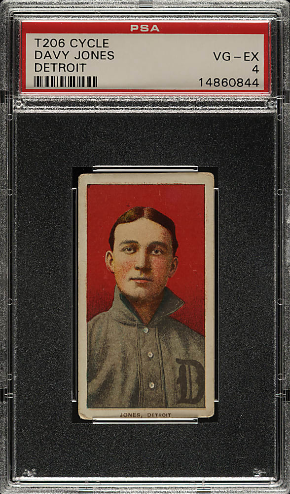 1909-1911 T206 White Border Davy Jones PSA VG-EX 4 - Cycle 350 Back