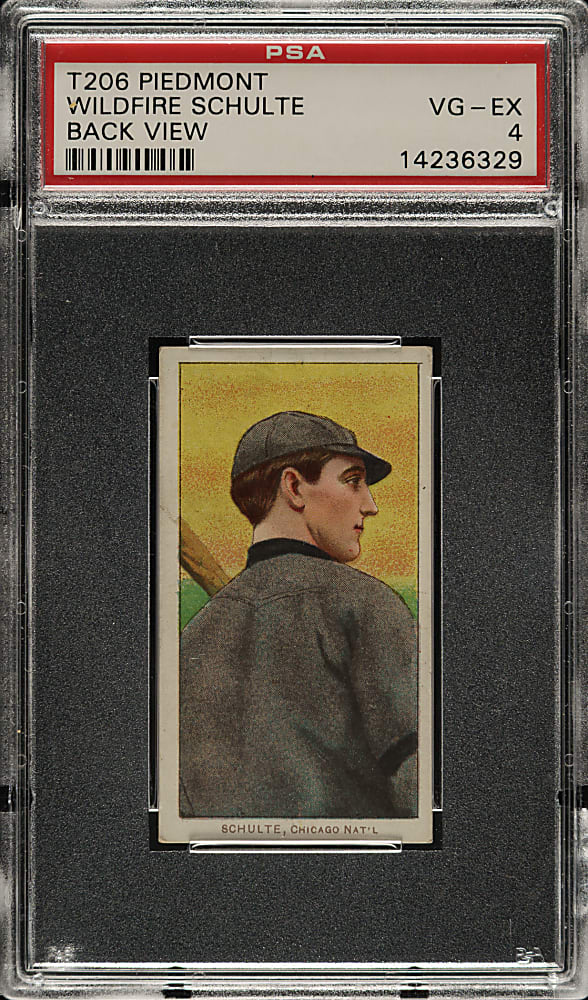 1909-1911 T206 White Border Wildfire Schulte Back View PSA VG-EX 4