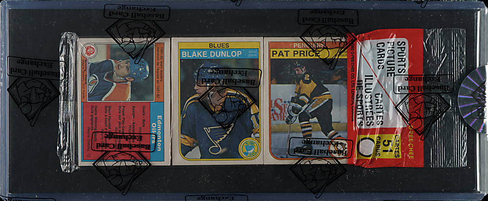 1982-1983 O-Pee-Chee Hockey Unopened Rack Pack - Wayne Gretzky on Top - BBCE