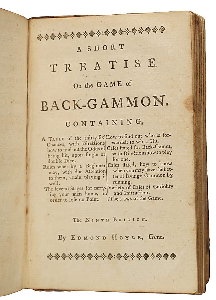 1779 "Hoyle's Games Improved: Being Practical Treatises on the Following Fashionable Games..."