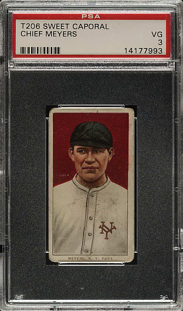 1909-1911 T206 White Border Chief Meyers PSA VG 3