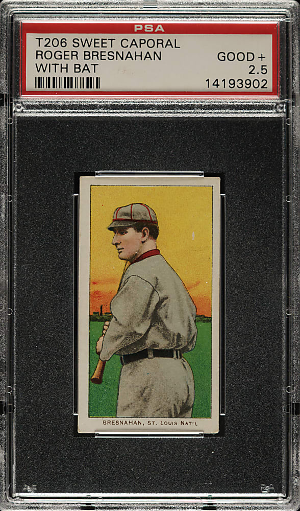 1909-1911 T206 White Border Roger Bresnahan with Bat PSA GOOD+ 2.5