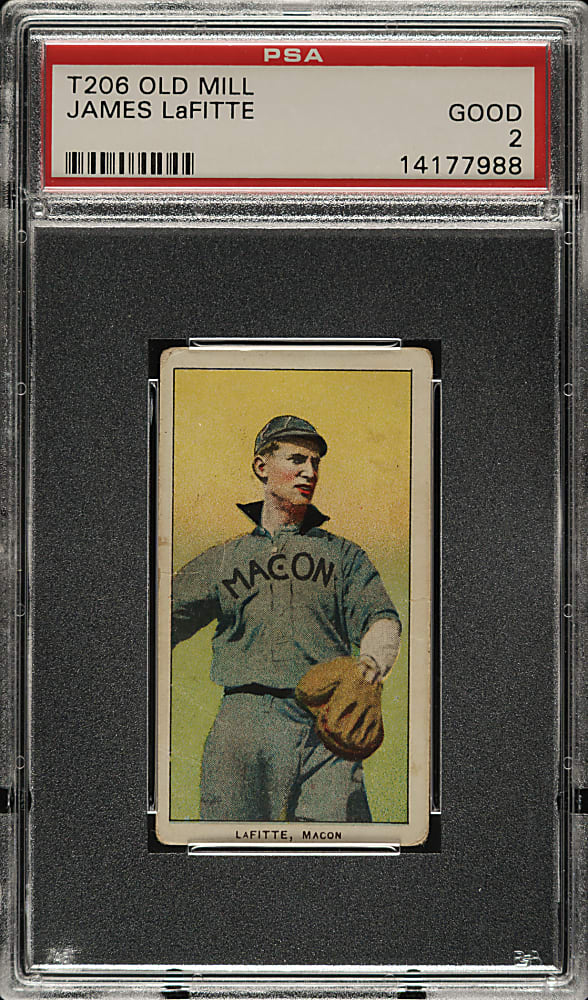 1909-1911 T206 White Border James Lafitte Southern Leaguer PSA GOOD 2 - Old Mill Back