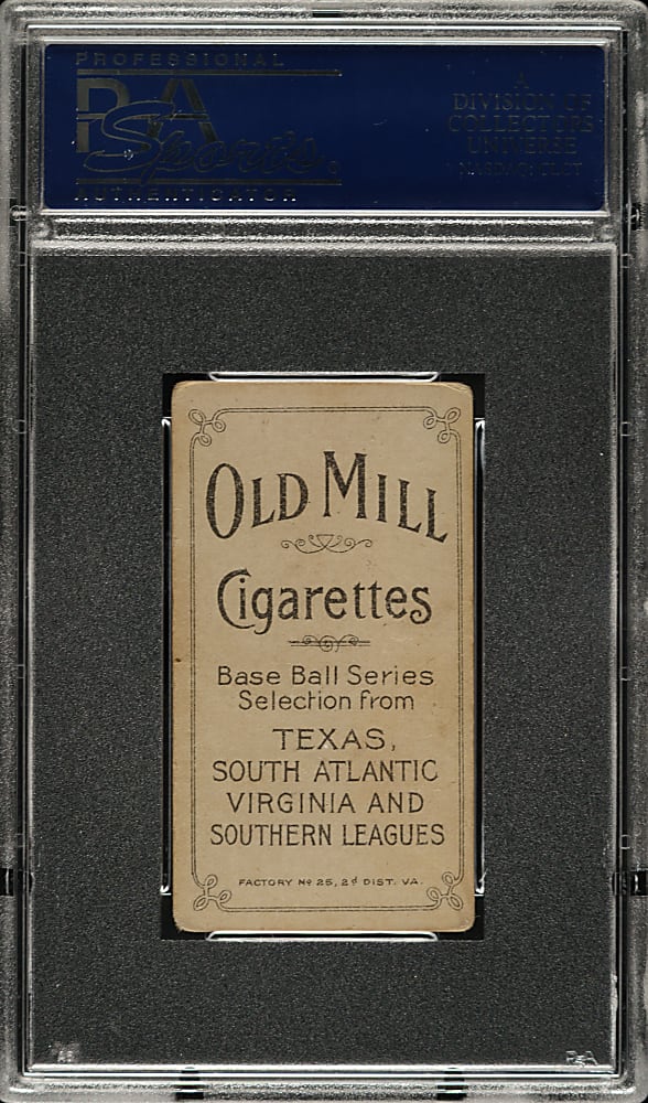 1909-1911 T206 White Border James Lafitte Southern Leaguer PSA GOOD 2 - Old Mill Back