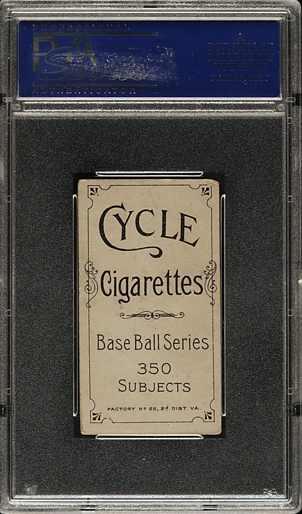 1909-1911 T206 White Border Izzy Hoffman PSA VG 3 - Cycle 350 Back