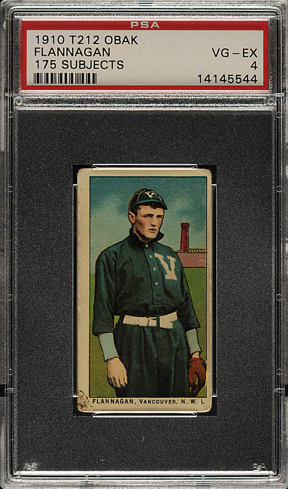1910 T212 Obak Cigarettes "175 Subjects" Pat Flannagan PSA VG-EX 4