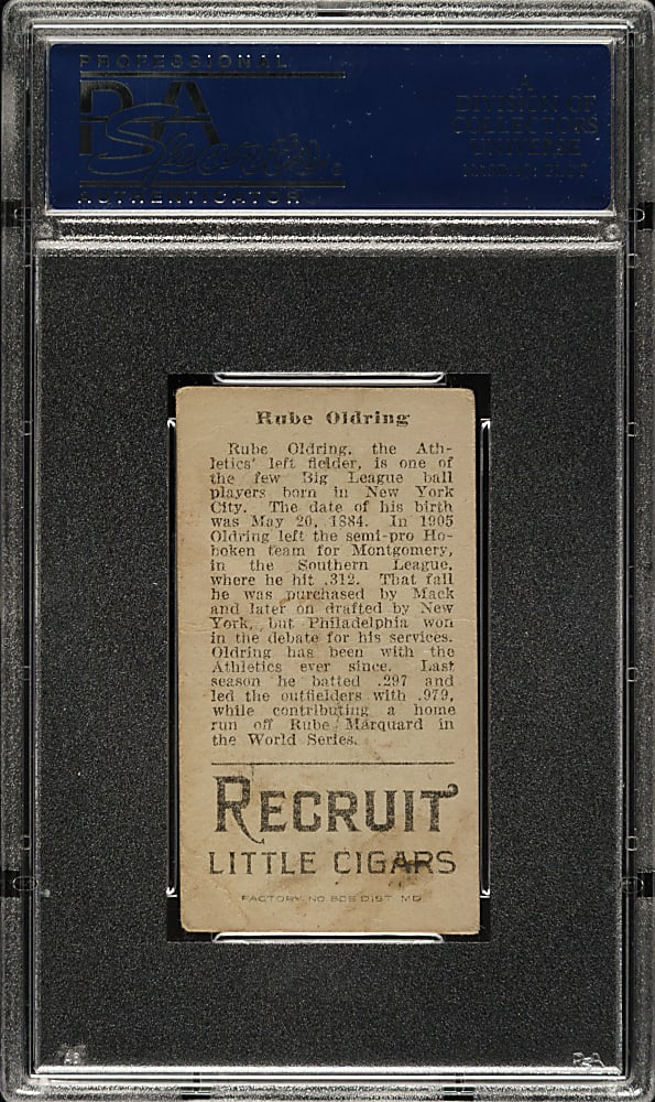 1912 T207 Brown Background Rube Oldring PSA GOOD 2